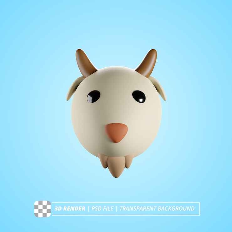 PSD goat 3d render imágenes aisladas