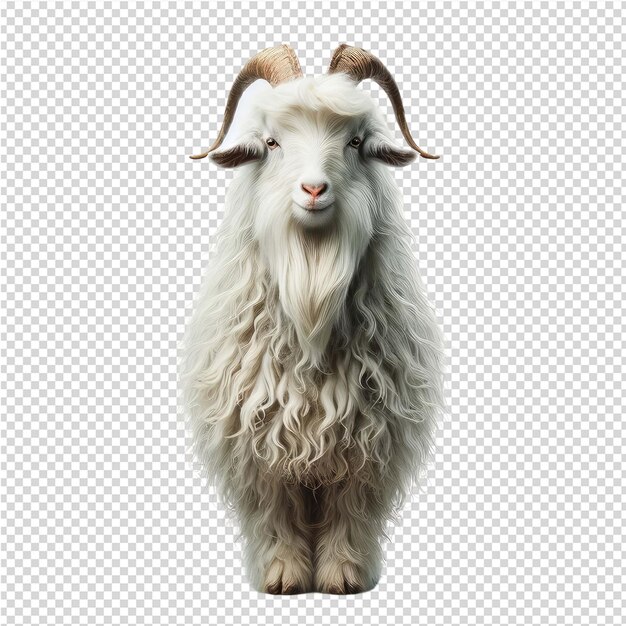 PSD a goat with a red nose and a white face