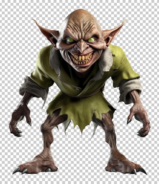 PSD goblin isolado em fundo transparente