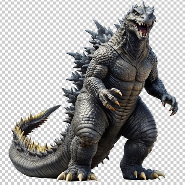 PSD godzilla em fundo transparente