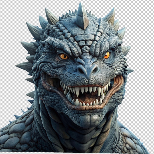 PSD godzilla en un fondo transparente