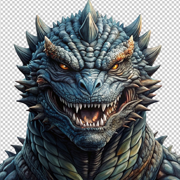 PSD godzilla en un fondo transparente