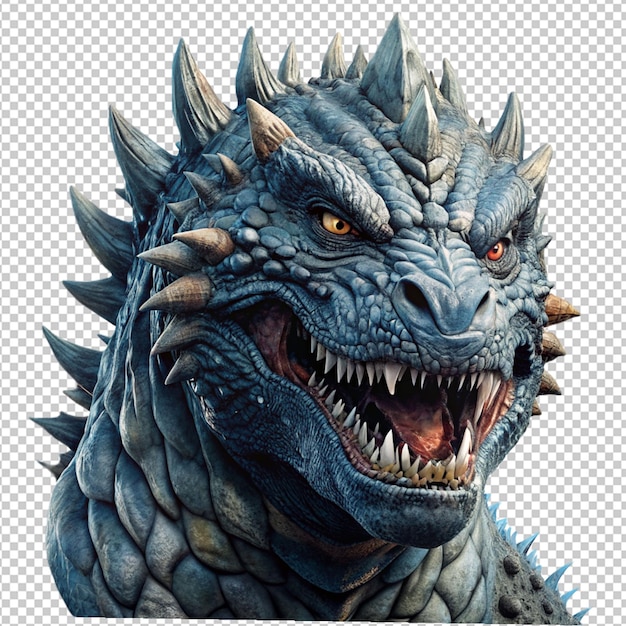 PSD godzilla en un fondo transparente