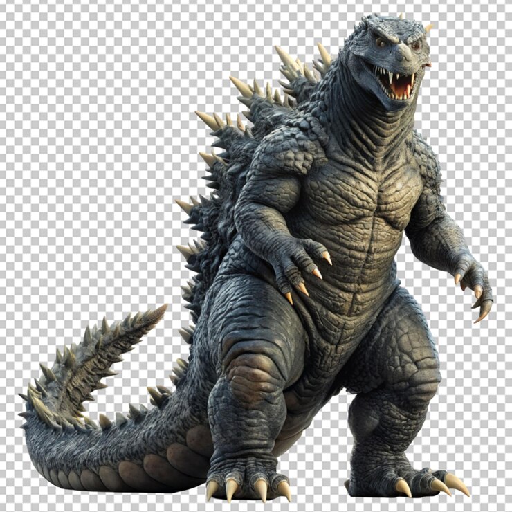 PSD godzilla en un fondo transparente