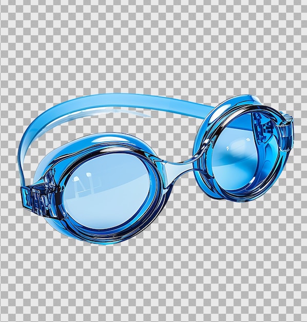 Gogoles de natación azules aislados sobre un fondo transparente