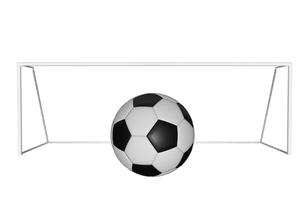 Gol de fútbol y pelota de fútbol de fondo transparente