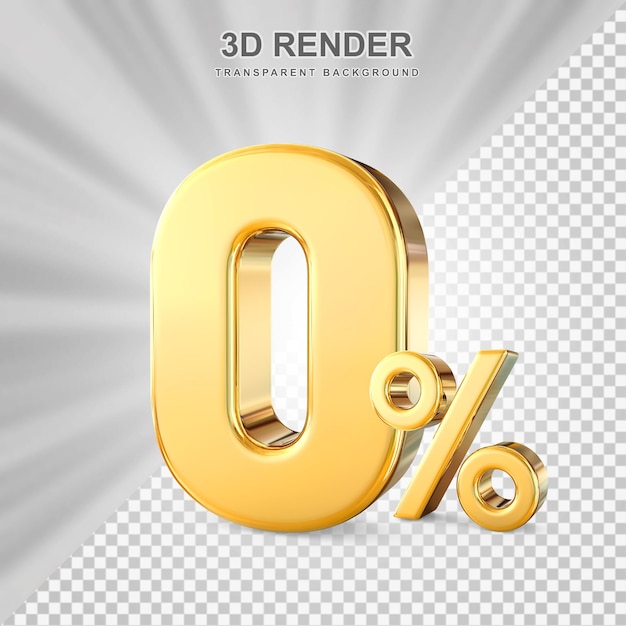 Gold 0 percent offer in 3d rendering