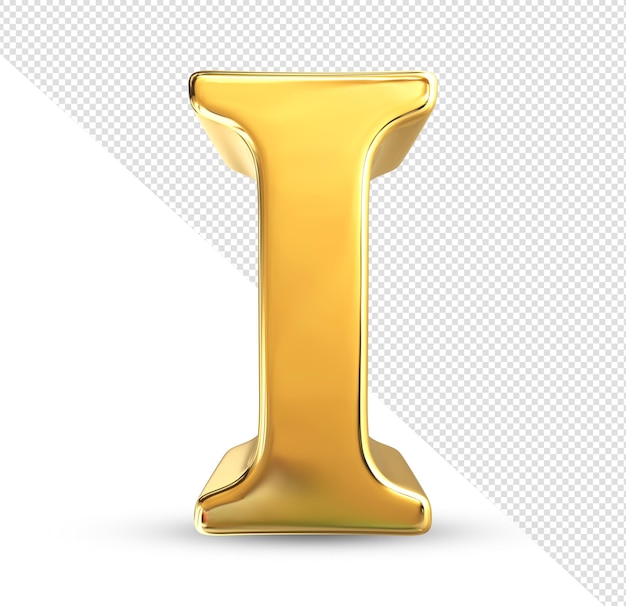 Gold 1 3D-Rendering isoliert