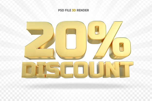 Gold 20 Prozent Luxus 3D-Rendering