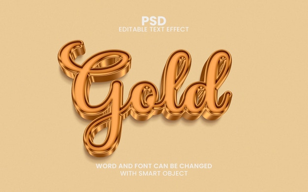 PSD gold 3d bearbeitbarer psd-texteffekt