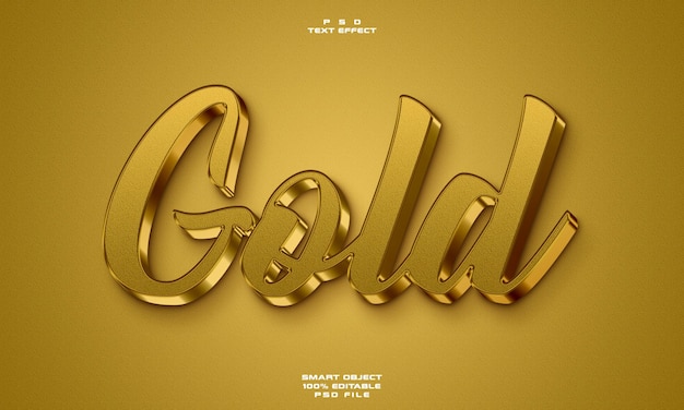 Gold 3D-bearbeitbarer Texteffekt
