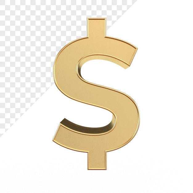 PSD gold 3d dollarzeichen