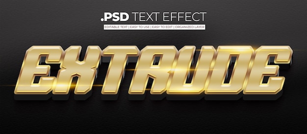 Gold 3D-Extrusionstextstil-Effekt
