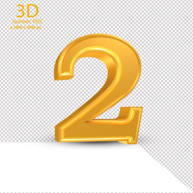 PSD gold 3d nummer 10 png