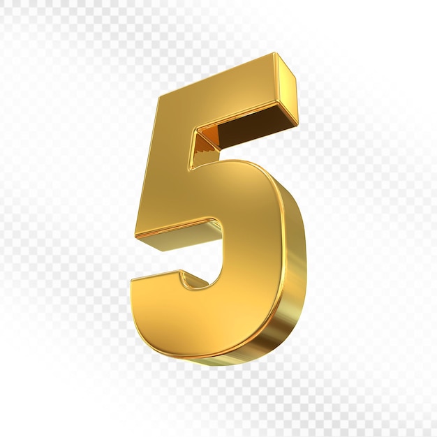 Gold 3D Nummer 5