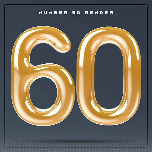 Gold 3D Nummer 60