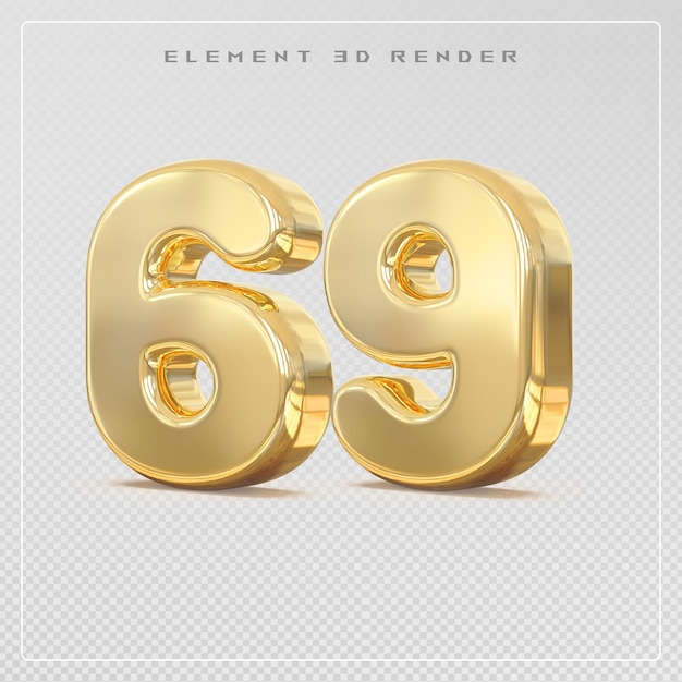 Gold 3D Nummer 69