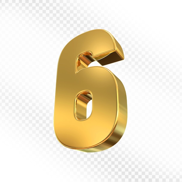 Gold 3D Nummer 6