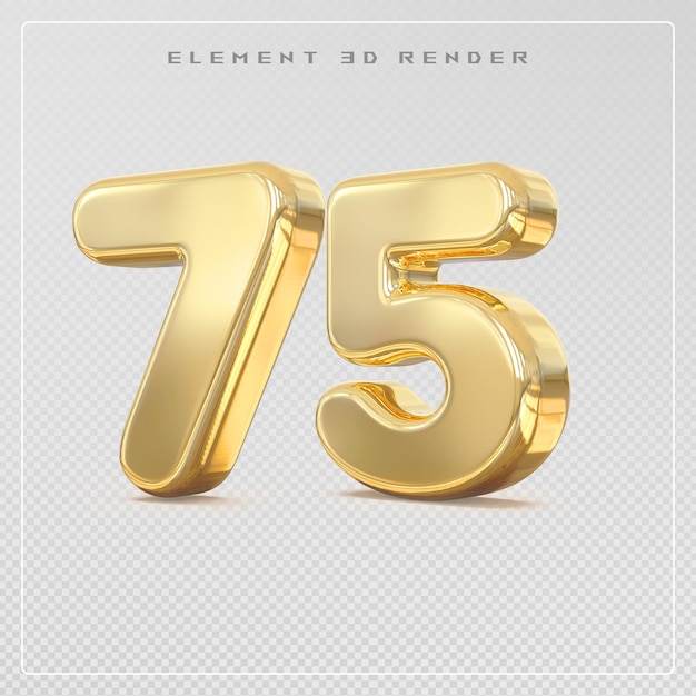 Gold 3D Nummer 75