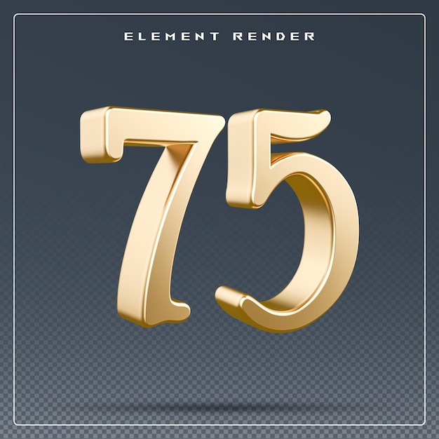 Gold 3D Nummer 75