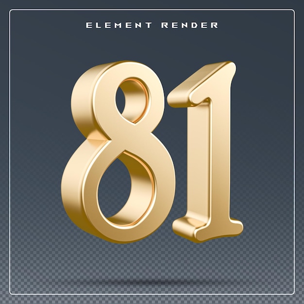 Gold 3D Nummer 81
