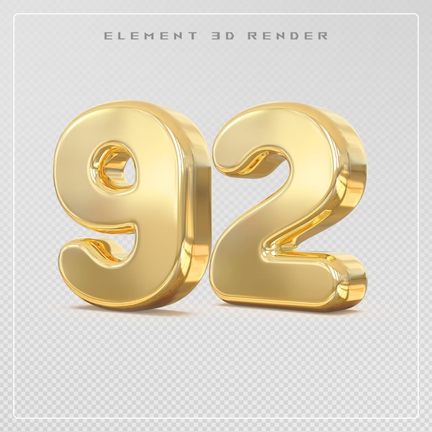 Gold 3D Nummer 92