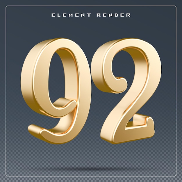 Gold 3D Nummer 92