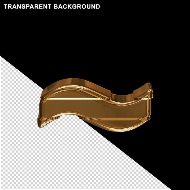 Gold 3d symbol with horizontal straps 9xA