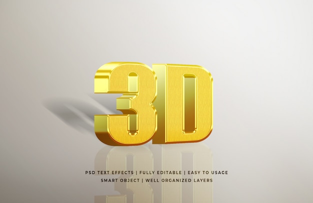 Gold 3d text style effekt