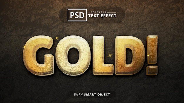 Gold 3d-texteffekt editierbar