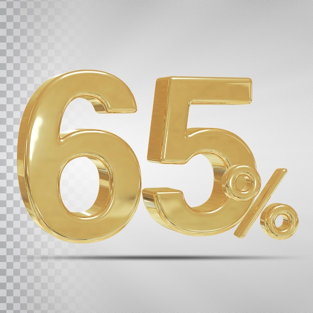 Gold 65 Prozent Luxus 3D-Rendering