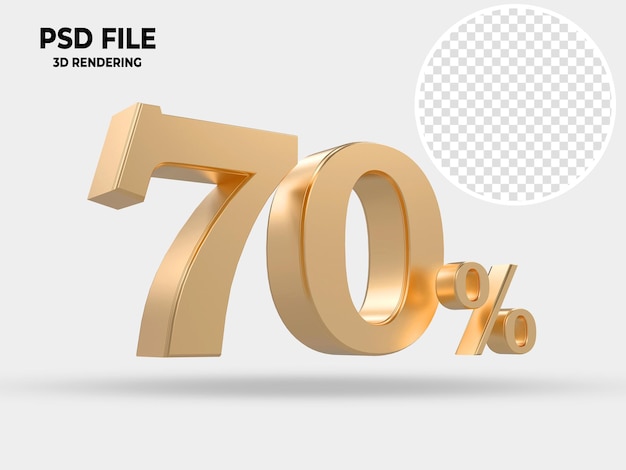 Gold 70 prozent luxus 3d style render