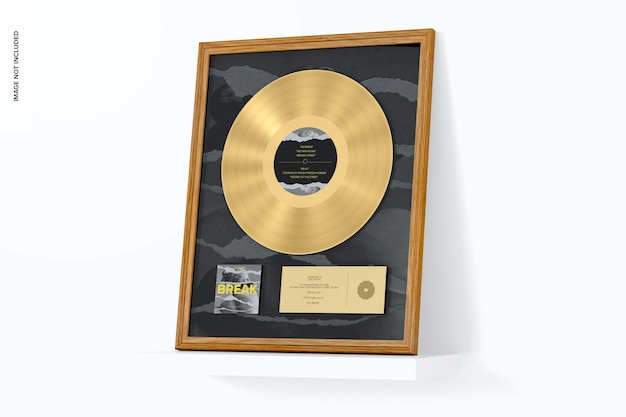 Gold album mockup, leaned