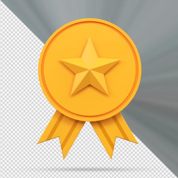 Gold award ui icon 3d rendering Medal reward icon realistic champion winner award metal medal