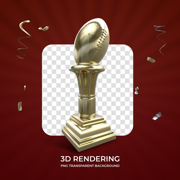 Gold Awarding Trophy 3d rendering aislado fondo transparente