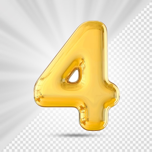 Gold Balloon Number 4