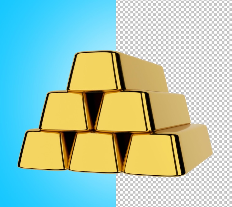 PSD gold bar 3d