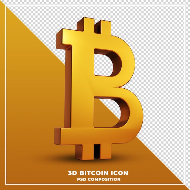Gold Bitcoin 3d Rendering isoliert