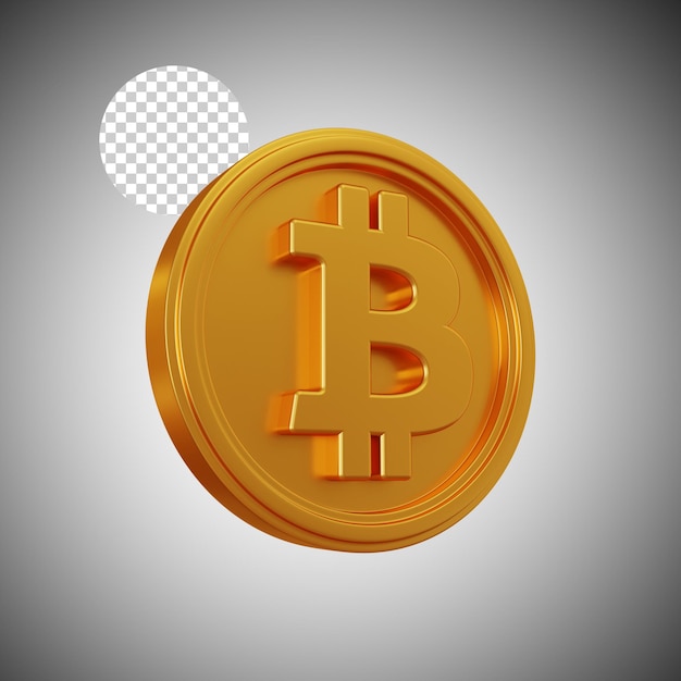 Gold-Bitcoin-3D-Rendering