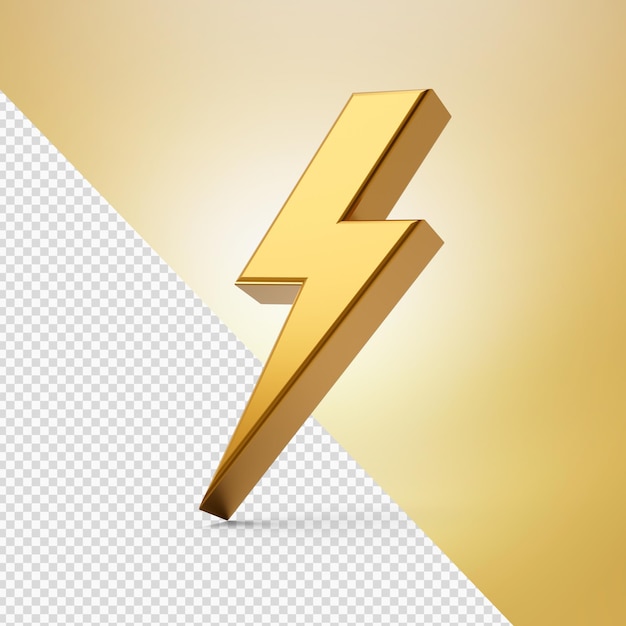 PSD gold-donner-symbol 3d-illustration isolierter hintergrund