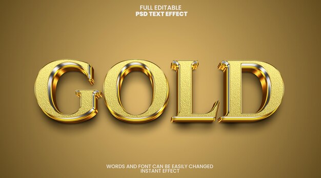 Gold Editable PSD Text Effect Luxury Shine