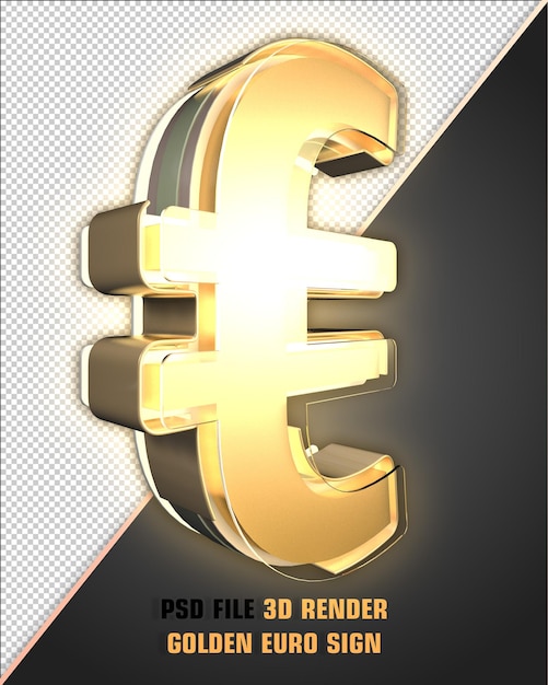 PSD gold euro sign