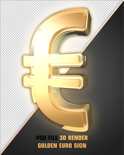 PSD gold euro sign