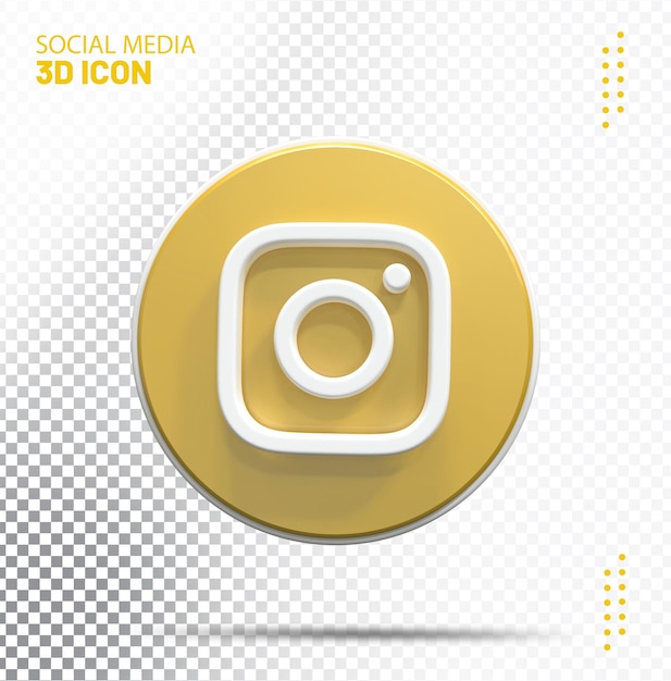 Gold-instagram-symbol 3d