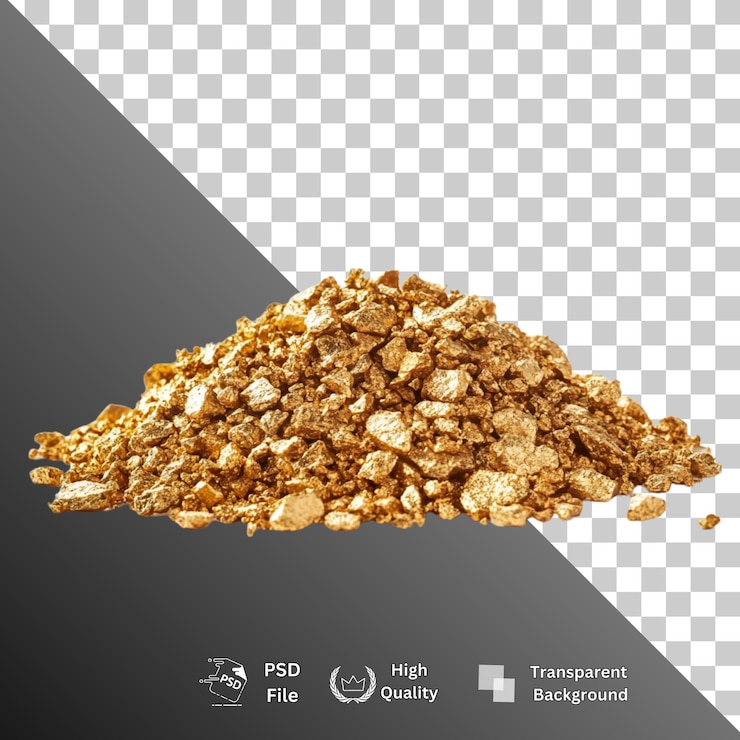 PSD gold isolated on transparent background