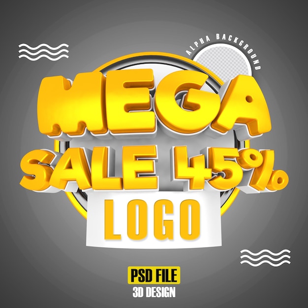 PSD gold mega sale 45 3d-rendering-design