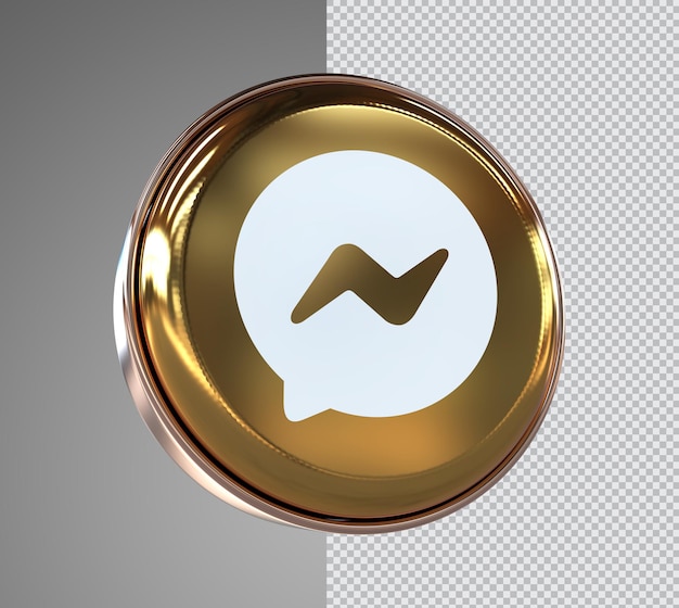 Gold-messenger-symbol 3d-rendering