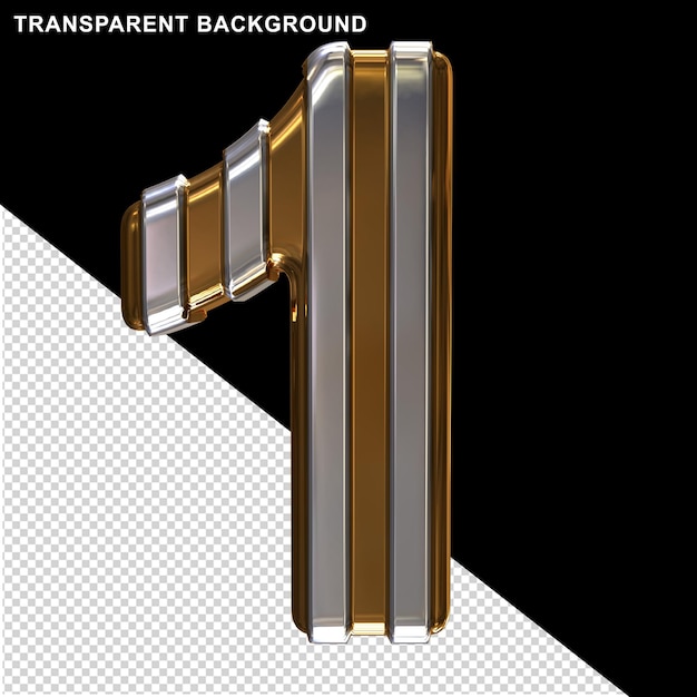 Gold mit silbernen vertikalen riemen nummer 1