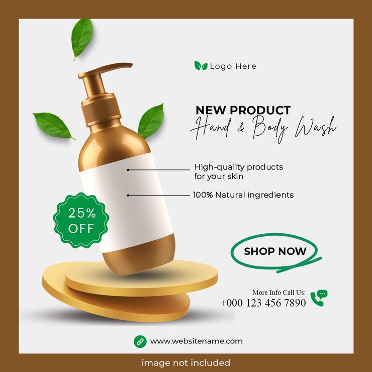 PSD gold_new_product_skincare_hand_body_wash_instagram_post