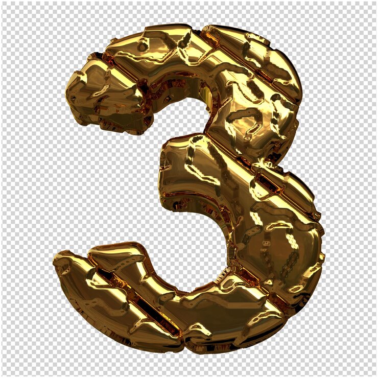 PSD gold numbers made from rough diagonal ingots. 3rd number 3